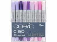 COPIC Ciao Marker Set A mit 36 Farben, Allround Layoutmarker, im praktischen