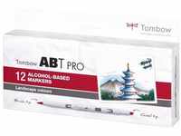 Tombow ABTP-12P-1 Alkoholbasierter Marker ABT PRO zwei Spitzen Basic Colors