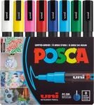 POSCA 186508 - POSCA Marker mit feiner Rundspitze, 8er Set, Grundfarben