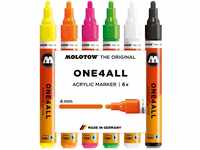 Molotow One4All 227HS Acryl Marker Neon-Set (4,0 mm Strichstärke, hochdeckend...