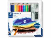 STAEDTLER Aquarell Set, Komplett-Set mit 3 Premium Aquarell-Bleistiften, 12