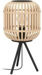EGLO Tischlampe Bordesley, 1 flammige Tischleuchte Vintage, Natur, Boho, Hygge,