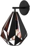 EGLO Wandlampe Carlton 1, Vintage Wandleuchte, Wandbeleuchtung aus Metall in Schwarz