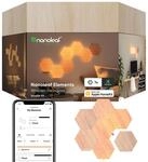 Nanoleaf Elements Hexagon Starter Kit, 7 Smarten Holzoptik LED Panels - Modulare