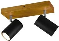 Trio Leuchten Spotbalken Marley 812400232, Metall Schwarz matt, Holz, exklusiv 2x