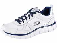 Skechers Herren Track SCLORIC Sneaker, White Leather/Mesh/Pu/Navy Trim, 45.5 EU