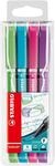 STABILO - Fineliner mit gefederter Spitze - SENSOR F - fein - 4er Pack - hellgr&uuml;n,