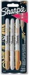 Sharpie Metallic-Permanentmarker | feine Spitze | GoldSilber & Bronze Tinte | 3