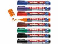 edding 360 Whiteboardmarker Set - bunte Farben - 8 Whiteboard Stifte - Rundspitze