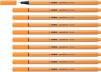 STABILO - Fineliner - point 88-10er Pack - Neonfarbe, leuchtfarbenorange