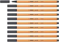 STABILO - Fineliner - point 88-10er Pack - schwarzgrau