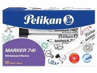 Pelikan 817974 Whiteboard-Marker 741 mit Runddocht, schwarz, 10 Stück in