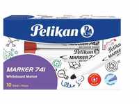 Pelikan 817998 Whiteboard-Marker 741 mit Runddocht, rot, 10 Stück in...