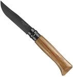 N&deg;08 roble "black" edicion acero inoxidable con lama negra mango de roble