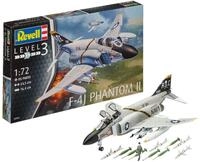 Revell Modellbausatz Flugzeug 1:72 - F-4J Phantom II im Ma&szlig;stab 1:72, Level 3,