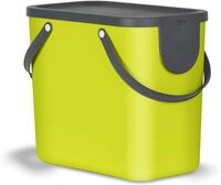 Rotho Albula M&uuml;lltrennsystem 25l | M&uuml;lleimer K&uuml;che mit Henkel und Aufklebern 