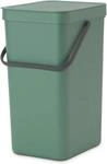 Brabantia Sort & Go Abfalleimer mit Deckel 16 L (dunkelgr&uuml;n), platzsparender