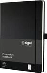 SIGEL CO115 Premium Notizbuch A4+ kariert schwarz, Hardcover, 194 nummerierte Seiten,