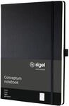 SIGEL CO112 Premium Notizbuch A4 liniert schwarz, Hardcover, 194 nummerierte Seiten,