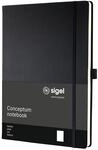 Sigel CO110 Notizbuch A4 blanko schwarz, Hardcover, 194 nummerierte Seiten,