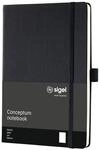 SIGEL CO120 Premium Notizbuch A5 blanko schwarz, Hardcover, 194 nummerierte Seiten,