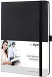 SIGEL CO117 Premium Notizbuch B5 kariert schwarz, Composition, Hardcover, 194