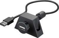 Goobay 95445 USB Verl&auml;ngerung inkl. Halterung f&uuml;r MP3 Autoradio / USB 2.0 Typ A