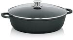 kela Servierpfanne 36 cm, Induktion Schmorpfanne mit Deckel KERROS, Aluguss