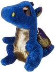 TY 36879 Saffire, Drache dunkelblau 15cm, mit Glitzeraugen, Glubschi's, Beanie Boo's,