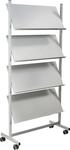 helit H6813499 - Prospektregal &bdquo;the rolling show 12 x DIN A4, silber