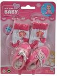 Simba 105560844 - New Born Baby Schuhe und Socken, 4-Fach Sortiert, es Wird nur EIN