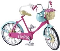 Barbie-Fahrrad, Fahrrad mit Blumenkorb, bewegliche R&auml;der, rosa Fahrrad Puppe, Puppe,