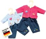 Heless 2504 - Bekleidungs-Set f&uuml;r Puppen, 2-teilig mit Strickjacke und Jeans, in den