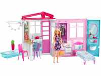 Barbie-Haus mit Küche, Schlafzimmer, Badezimmer, Pool, komplett eingerichtet