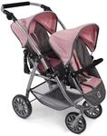 Bayer Chic 2000 689 15 Puppenwagen Tandem-Buggy Vario, Melange grau-rosa, 71 x 47 x