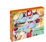 Janod Tast-Puzzle f&uuml;r Kinder, EIN Tag im Zoo, 20 Teile, Davon 7 mit Textur,...