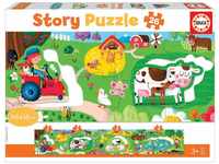Educa - Bauernhof 26 Teile Geschichten-Puzzle Kinder ab 3 Jahren, Storypuzzle...