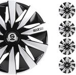 Sparco Satz von 4 Radkappen 15" Zoll Lazio Autoradkappen SPC1591BKSV schwarz Silber