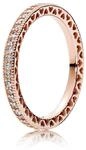PANDORA Sparkle & Hearts Ring in Ros&eacute;gold mit 14 Karat ros&eacute;vergoldete