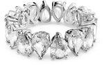 Swarovski Vittore Pear Ring, Rhodinierter Damenschmuck mit Funkelnden, Wei&szlig;en