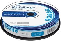 MediaRange MR507 BD-R Dual Layer Blu-ray Disc (50GB 6X Speed, 10 St&uuml;ck), Mehrfarbig,