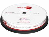 PRIMEON BD-R DL 50GB/2-8x Cakebox (10 Disc) photo-on-disc, Inkjet Full Size...