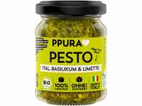PPURA Bio Pesto Ital. Basilikum & Limette | Grünes Pesto Vegan mit Basilikum,