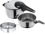 WMF Perfect Premium One Pot Schnellkochtopf Set Induktion 3-teilig, Dampfkochtopf