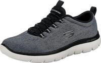 Skechers Herren Summits Louvin Turnschuhe, Black Mesh/Pu/White Trim, 43 EU