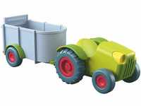 Haba 303131 Little Friends - Traktor mit Anhänger, Grüne