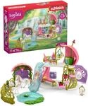 SCHLEICH BAYALA | Glitzerndes Bl&uuml;tenhaus mit Einh&ouml;rnern, See und Stall 42445 | Set