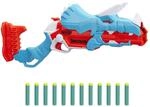 Nerf DinoSquad Tricera-Blast Blaster, aufklappbarer 3-Dart Lauf, 12 Nerf Darts,