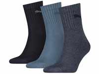 PUMA Unisex Sportsocken Shorts Crew 3p Socke, Denim Blue, 39-42 EU