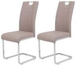 Hela Tische, 2er Set Schwingstuhl K&uuml;chenstuhl Ruby, Kunstleder Cappuccino,